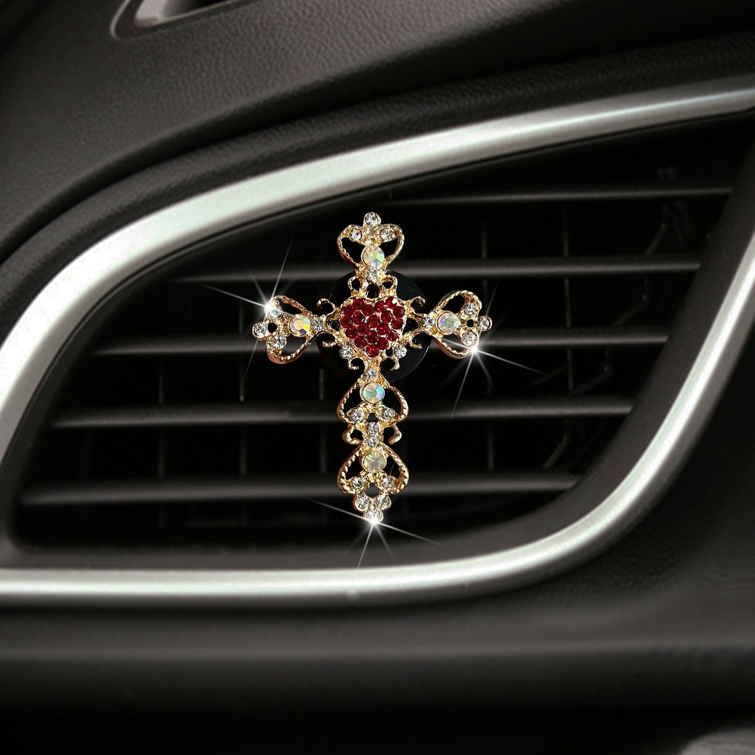 Wholesale Rhinestone Heart Car Air Vent Perfume Clip